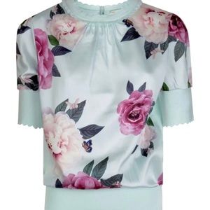 NWT Ted Baker Leesai Magnificent Blouse Mint jumper top M UK 3 /US 8